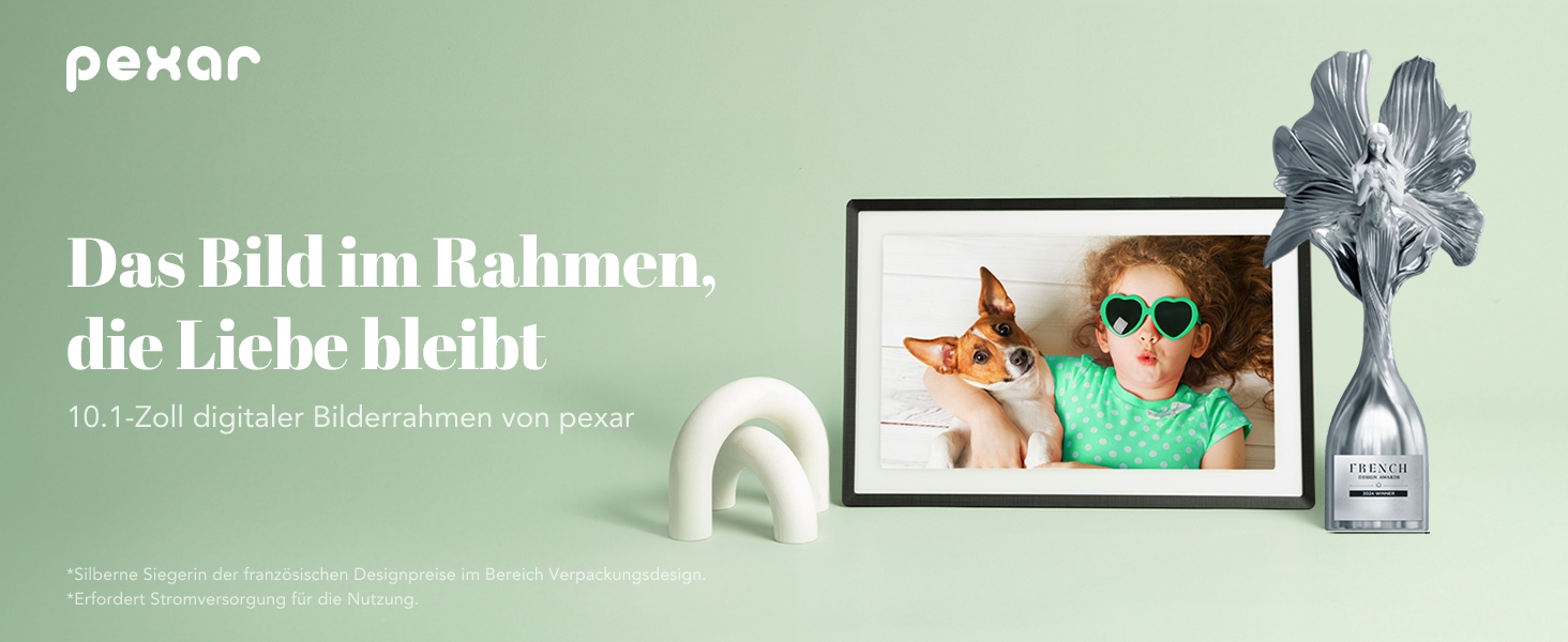 Цифрова фоторамка Lexar 10.1 дюйма IPS Touch Screen, Wi-Fi, 32 ГБ, підтримка Frameo, антибліковий екран, чорна