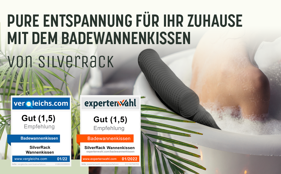 Підголовник для ванни SilverRack MEDIUM-WEICH (темно-сірий) з 3D-системою підтримки та сіткою 4D - комфортне аксесуар для ванни