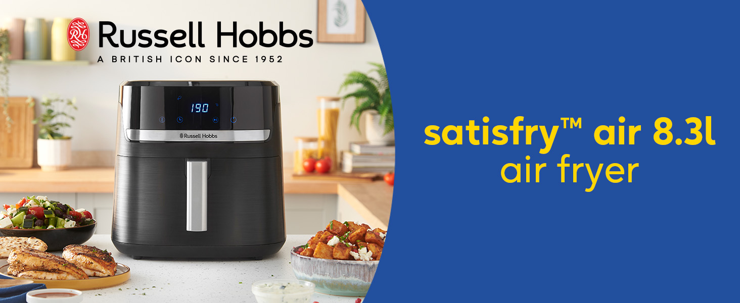 Фритюрниця Russell Hobbs SatisFry XXL 8.3л Rapid AirFryer з Rapid Air, 9 програм, сенсорний екран, гриль, піч, без олії, для піци 26см