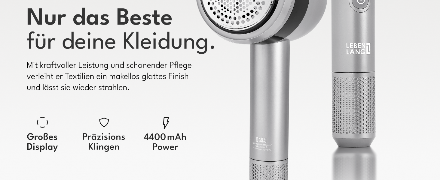 LEBENLANG Преміум Фурмінатор Електричний з LED дисплеєм та ліхтариком - 4000mAh, 5 режимів, 3,5 години роботи, видалення ворсу з одягу