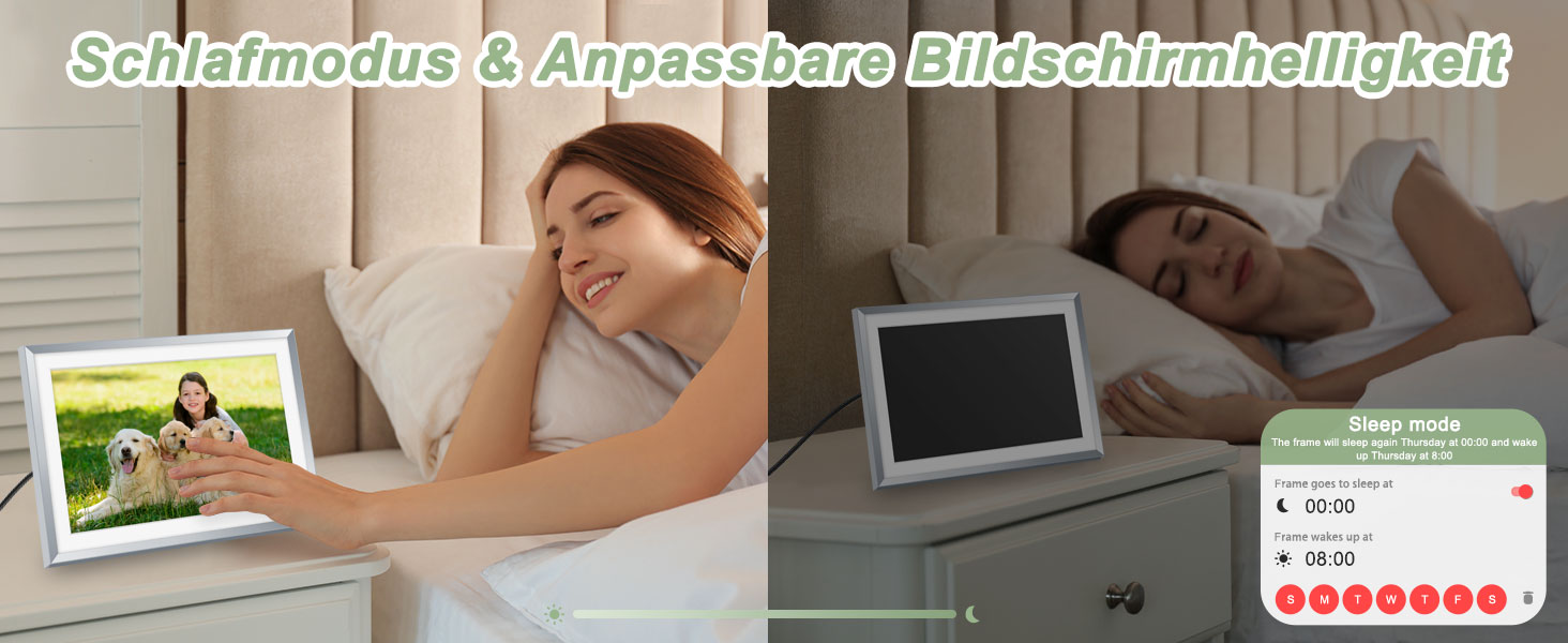 Цифровий рамка для фотографій з дерева, Wi-Fi, 32GB, 10.1 дюйма, IPS сенсорний екран, Frameo APP, подарунок, дуб (срібло)