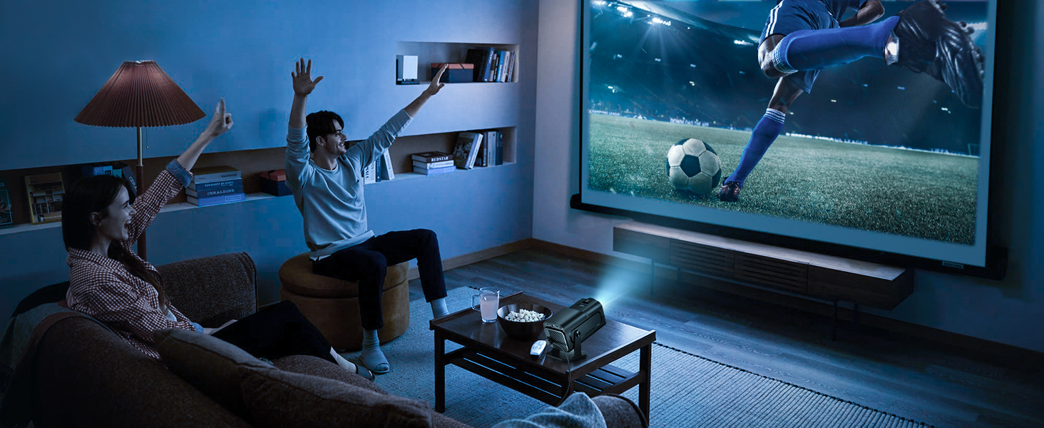 Портативний проєктор Mini Beamer 4K з підтримкою WiFi 6 та Bluetooth 5.4. Підходить для Android 11, HDMI, TV Stick, Laptop. Автоматична корекція траєкторії, обертання 360° (HY320)