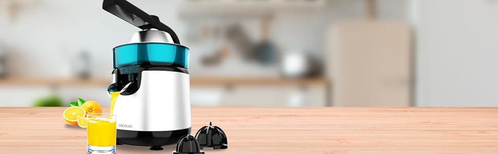Citruspresse електрична Cecotec EssentialVita Hyden 120 Hybrid для апельсинів та цитрусових, 120 Вт, пластиковий важіль