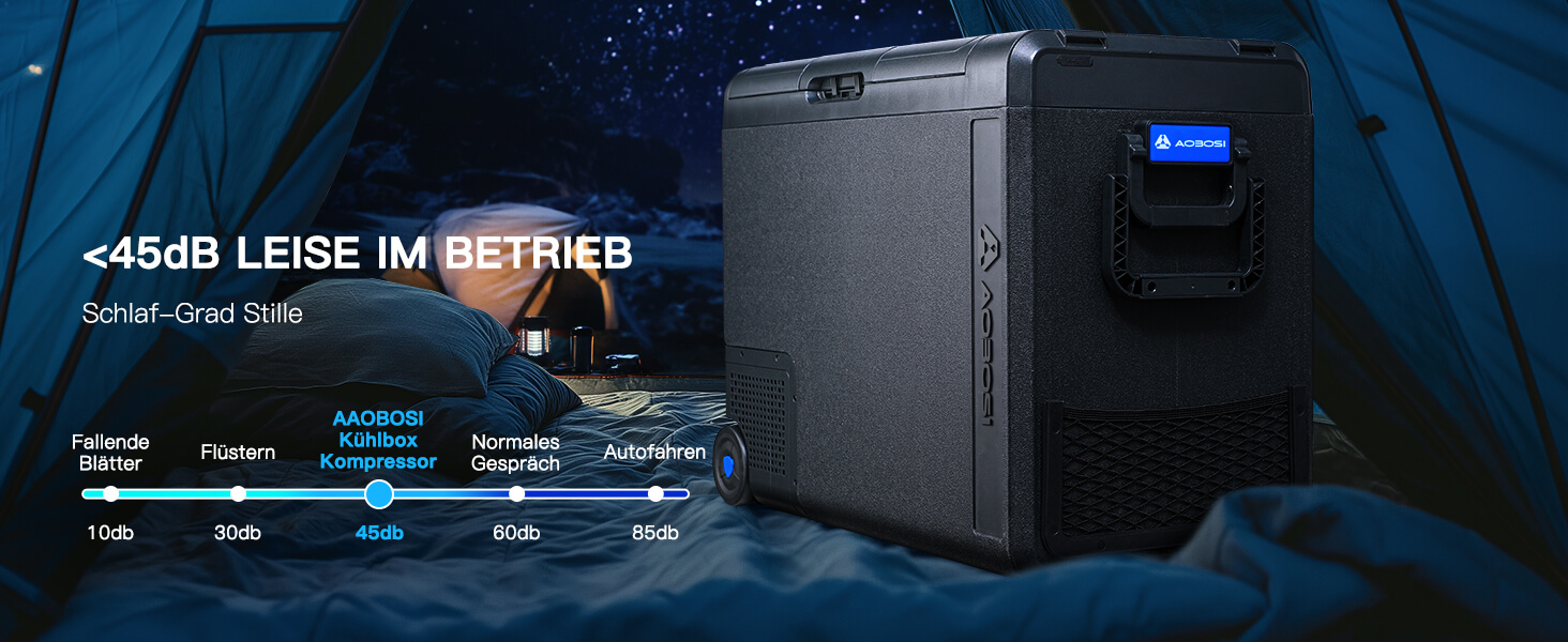 Автомобільний компресорний холодильник AAOBOSI 58L (-20°C/+20°C) з USB, 12/24V/230V для авто, вантажівок, човнів, кемпінгу та риболовлі, чорний