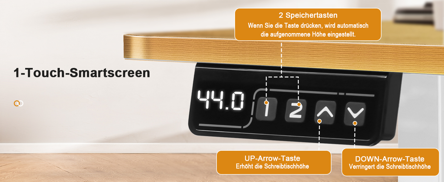 COMHOMA Стол письмовий регульований по висоті 160x70 см з USB-роз'ємом та гачками, Електричний стіл для комп'ютера, Стол для стоячи-сидячи, Піднятий стіл (Коричневий, 60*140 см)