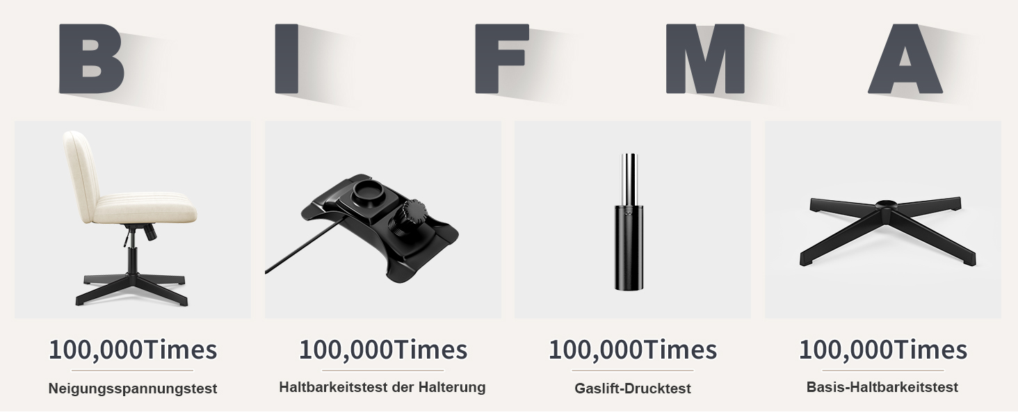 Офісне крісло Naspauluro без підлокітників, з тканинним покриттям, для роботи та відпочинку, з регулюванням висоти та функцією гойдання, поворотне на 360°, кремового кольору, без коліс