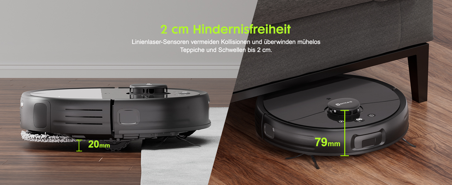 Робот-пилосос з функцією миття, автоматичне спорожнення (75 днів), потужність 8500Pa, зрізач для шерсті тварин, лазерна іграшка для котів, лазерна навігація, знімне м'яке прибирання, робот-пилосос для твердих поверхонь, килимів та шерсті тварин, чорний