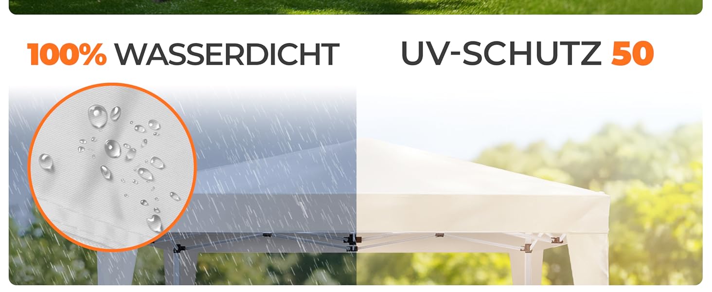 Павільйон Kronenburg розкладний, 3x3 м, водонепроникний, UV захист 50+, Champagner, з 4 боковими панелями