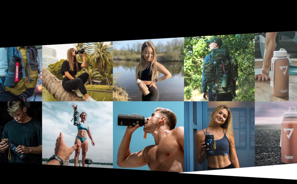Термозбуля ABOVE з нержавіючої сталі 1л, вакуумний термос для спорту та outdoor, чорна, BPA-free, зберігає тепло до 12г та холод до 24г, герметична