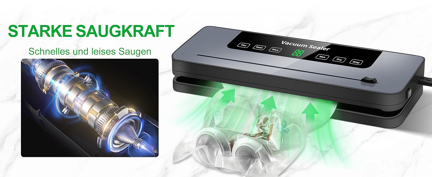 Вакууматор 7 в 1 професійний з різаком, цифровим таймером та 100 пакетами для вакуумування, автоматичний запечатувач