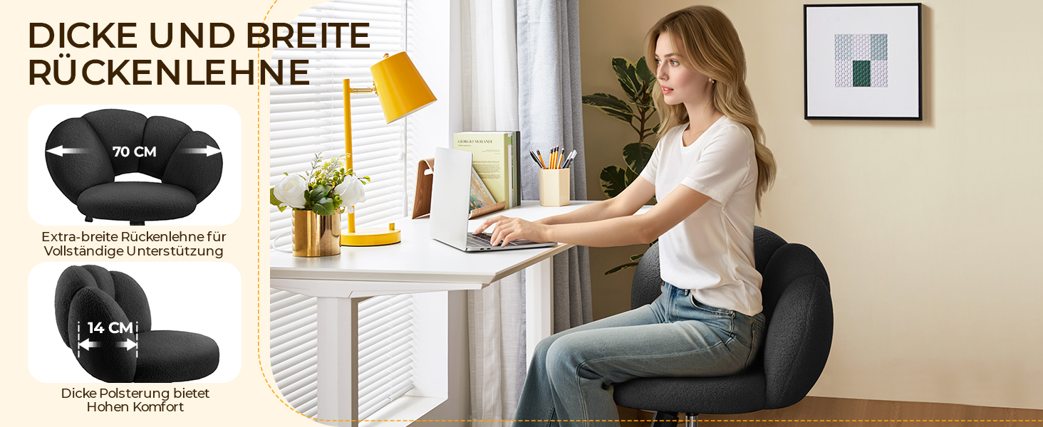 Крісло офісне Yaheetech, ергономічне, чорне, регульоване по висоті, до 136 кг, для дому/офісу