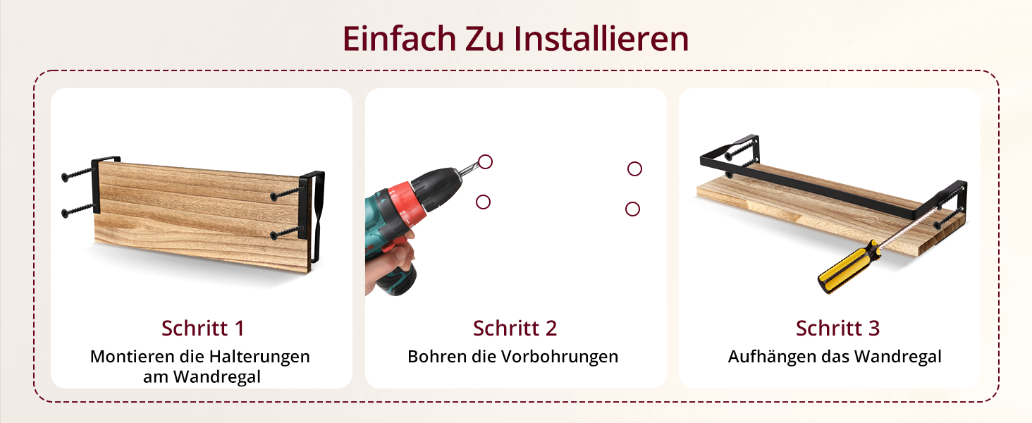 Набір підвісних полиць з дерева Uten (2 шт), рустикальна настінна полиця з тримачем для рушників, світло-коричнева — для ванної, кухні, вітальні та спальні