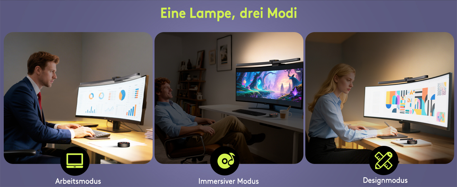 Quntis Лампа для монітора з регулюванням кута та пультом дистанційного керування, 66 см, тепле світло, авто-диммування, без мерехтіння, захист від блакитного світла, настільна лампа