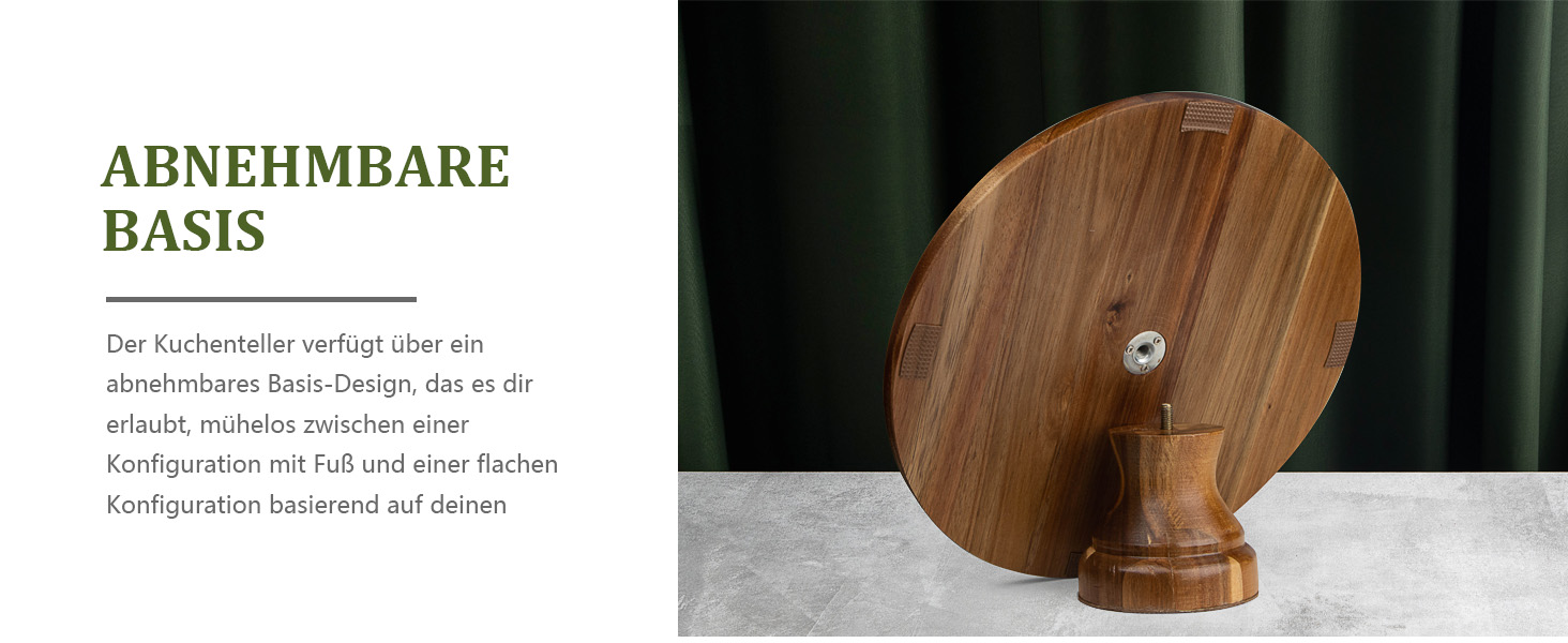 Тортниця з підставкою, дерев'яна з акриловим куполом, для тортів та випічки