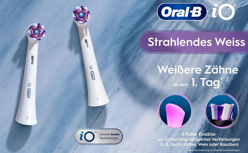 Смінні насадки для електричної зубної щітки Oral-B iO Radiant White (Стральendes Weiss), чорні, 8 шт.