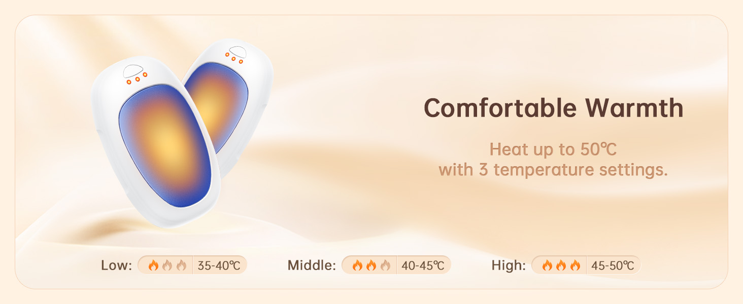 Jonwall Електричні грілки для рук, 2 шт., USB, багаторазові, портативні, 3 режими нагріву, для кемпінгу, полювання, гольфу, подарунок для жінок та чоловіків (блакитний)