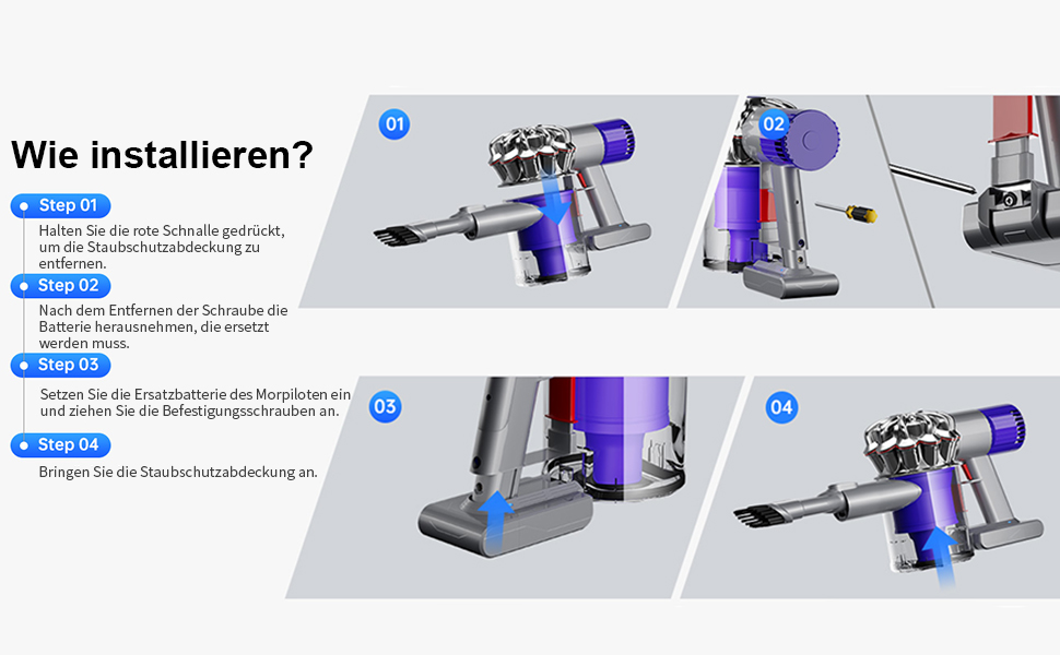 Змінна батарея SURFOU 4600 мАг для Dyson V10 SV12, сумісна з V10 Animal/Absolute/Motrhead/Fluffy