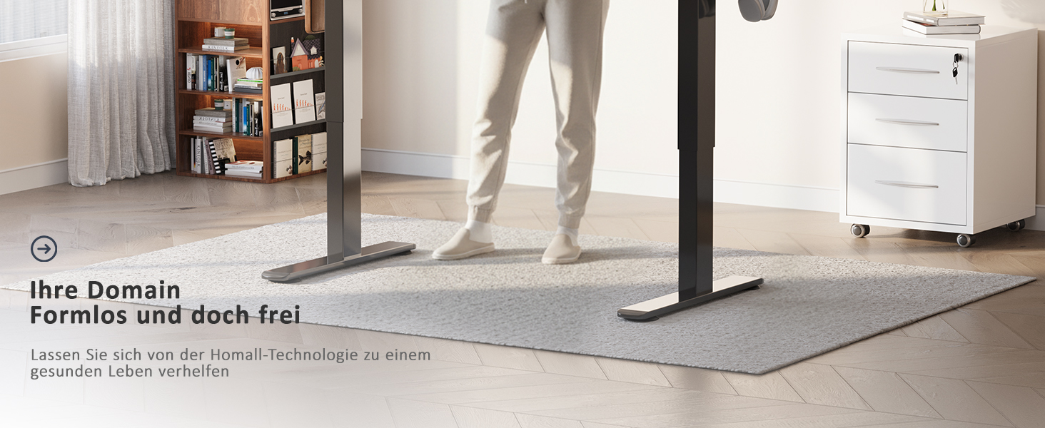 Регульований стіл Homall 200x80 см з USB-портом, електричний, з органайзером для кабелів, пам'ять позицій, для комп'ютера, чорний