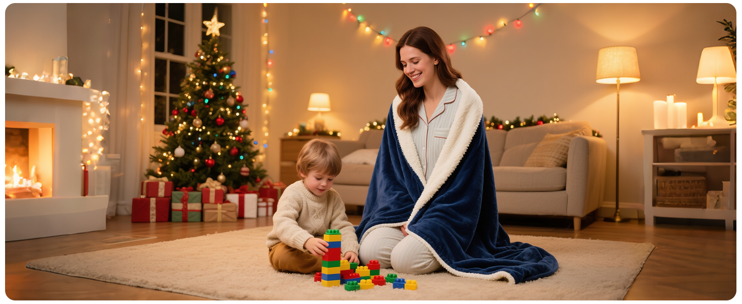 Електрична гріюча ковдра з автовимкненням 160x130 см, 9 режимів нагріву, таймер, LED-дисплей, пральна, для софи, ліжка, офісу, подарунок