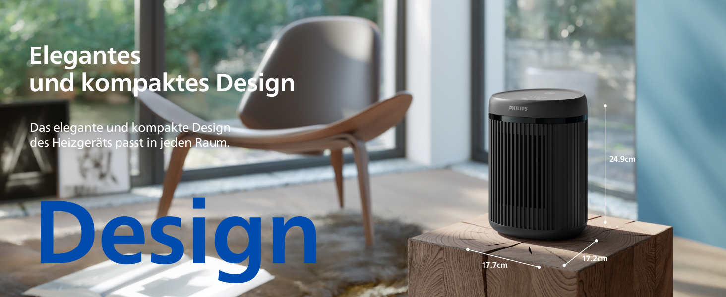 Керамічний тепловентилятор-товпчик Philips Smart 5000 серії, 2000 Вт, чорний