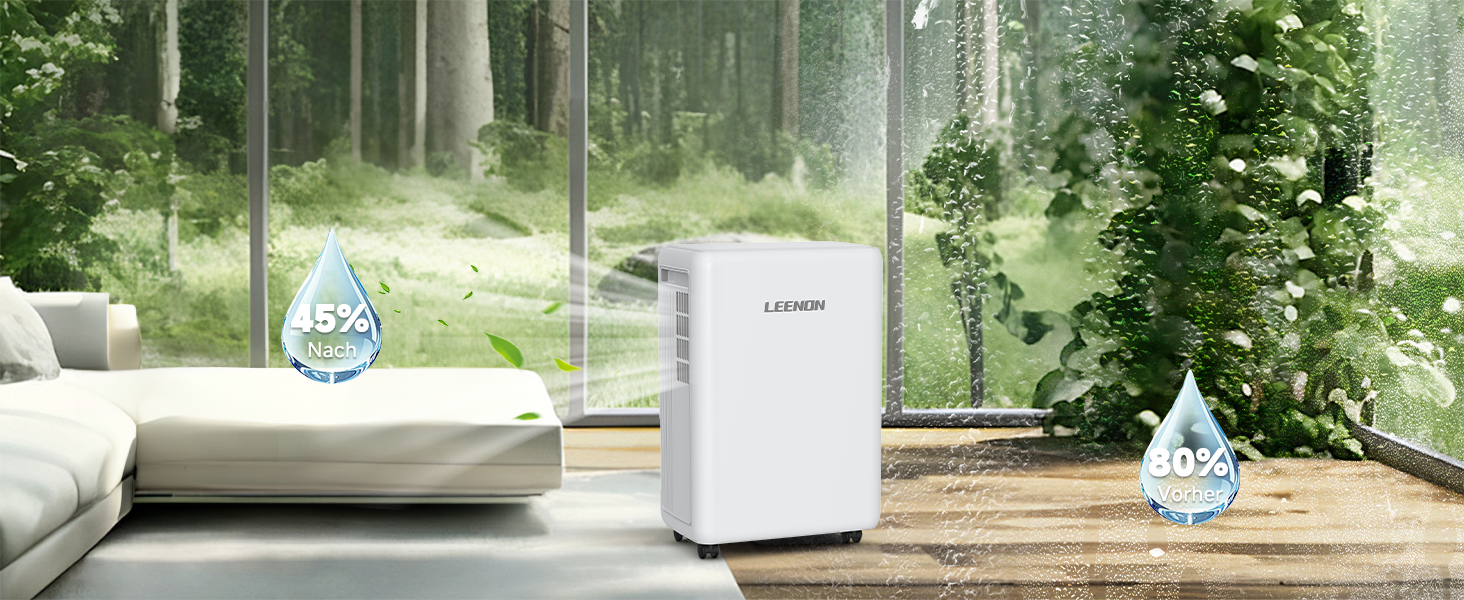 Електричний осушувач повітря 12L/день з таймером, фільтром та захистом від дітей. Тиха робота, смарт-режим, економія енергії, проти цвілі та вологи.