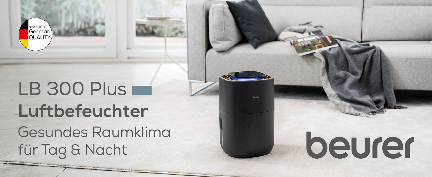 Зволожувач повітря Beurer LB 300 Plus: Тест-переможець Stiftung Warentest, холодне випаровування, індикатор вологості, фільтр-сушка, до 45 м²