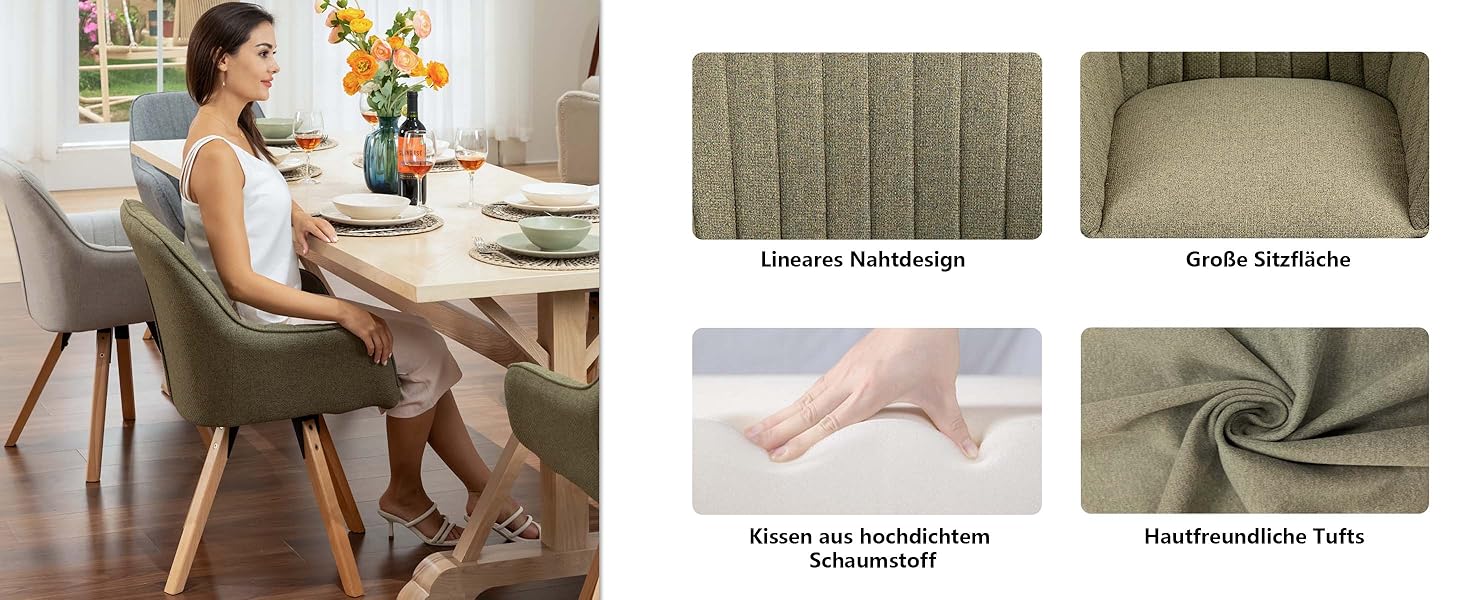 Крісло для їдальні Cosy - обертове, з підлокітниками, зелене, на дерев'яних ніжках