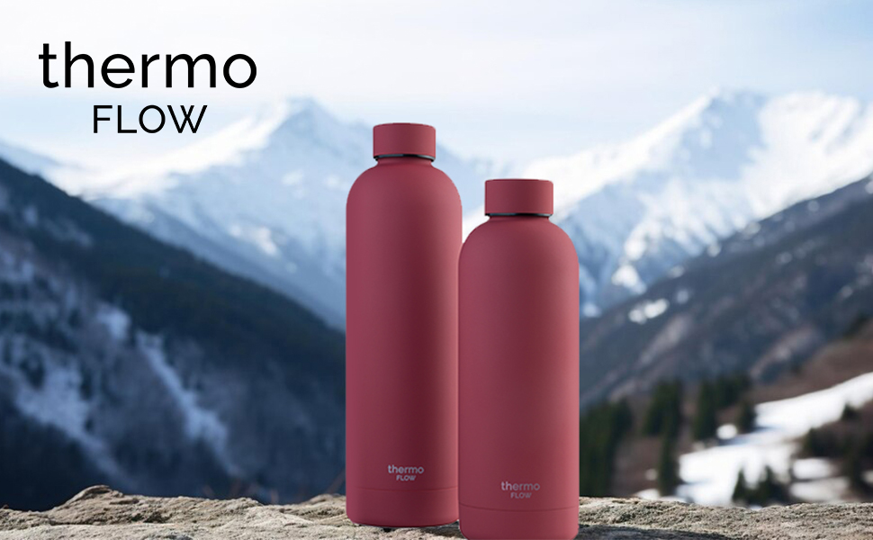 Пляшка для води з нержавіючої сталі Thermo Flow 500 мл, 750 мл Пляшка для води без бісфенолу А, термовакуумна колба, газована ідеально підходить для дітей, шипучки, на відкритому повітрі та в школі (чорна, 500 мл) 500 мл Чорний