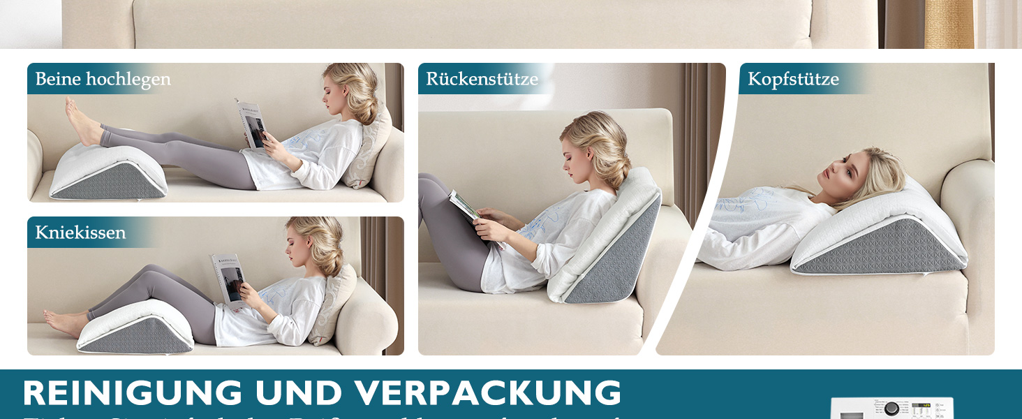 Подушка для підйому ніг TANYOO - подушка під коліна для спини, з memory foam, для відновлення після операцій