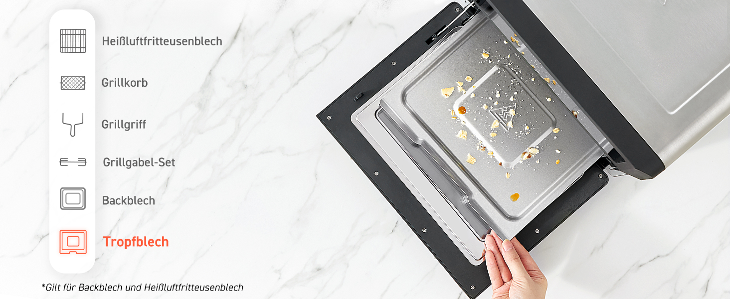 Фритюрниця повітряна COSORI 12L з 11 функціями, сушка, ферментація, подвійне нагрівання, вікно огляду, Airfryer XXL, міні-піч, рецепти, 7 аксесуарів, 220°C, срільно-чорний колір