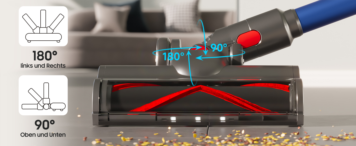 Акумуляторний акумуляторний пилосос Lutranstra 45000Pa/550W/65Min з розумним дисплеєм, автоматичним режимом і щіткою проти заплутування