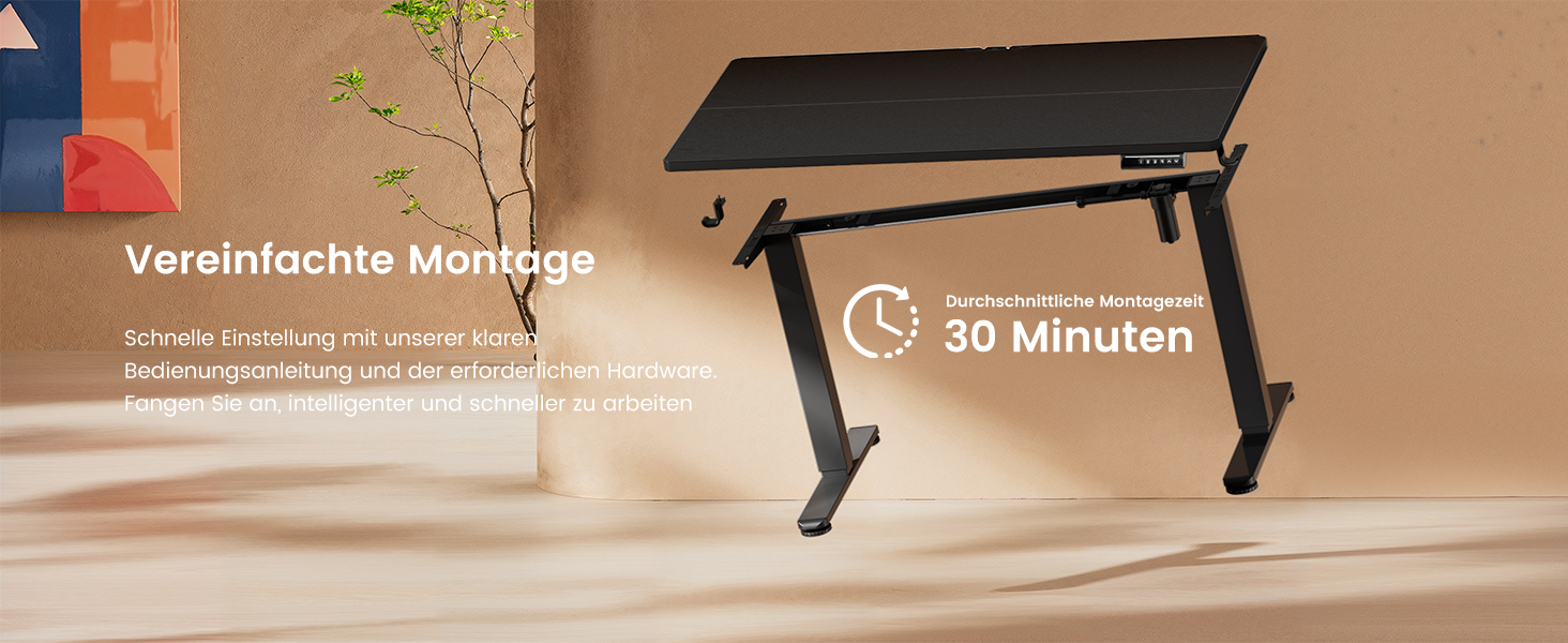 Електричний регульований стіл ErGear 160x80 см, з пам'яттю та з'єднувальною пластиною - для дому та офісу