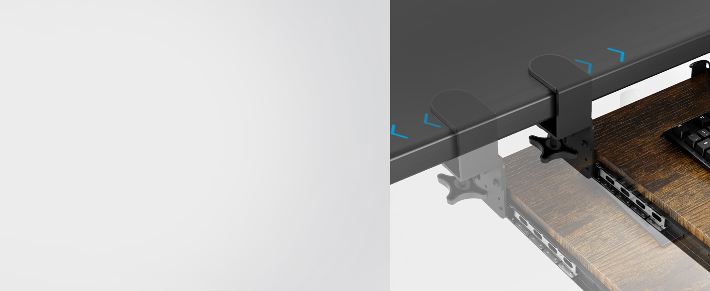 Висувна платформа для клавіатури під стіл з К-кріпленням, великого формату, стійка, для настільного комп'ютера, 838mm x 280 mm