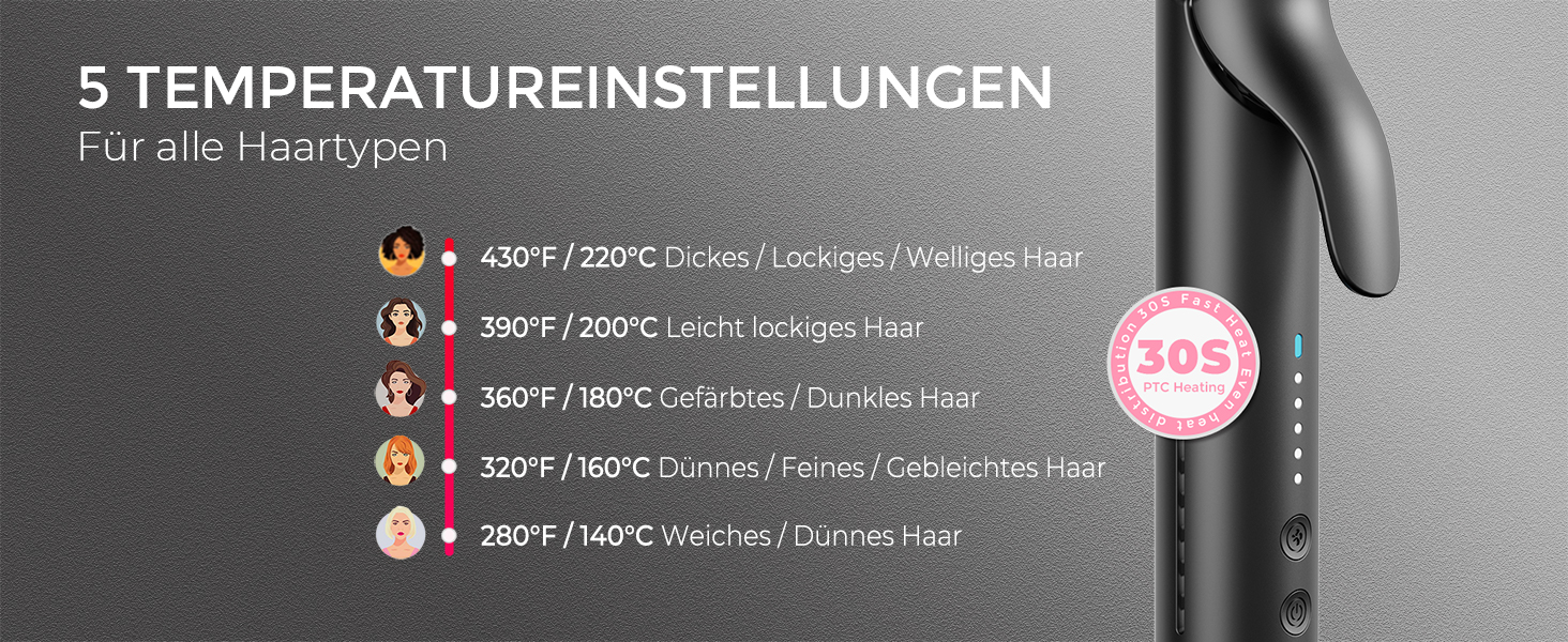 TYMO Airflow 2-в-1: праска для вирівнювання та завивки волосся з іонізацією, 32 мм, чорний