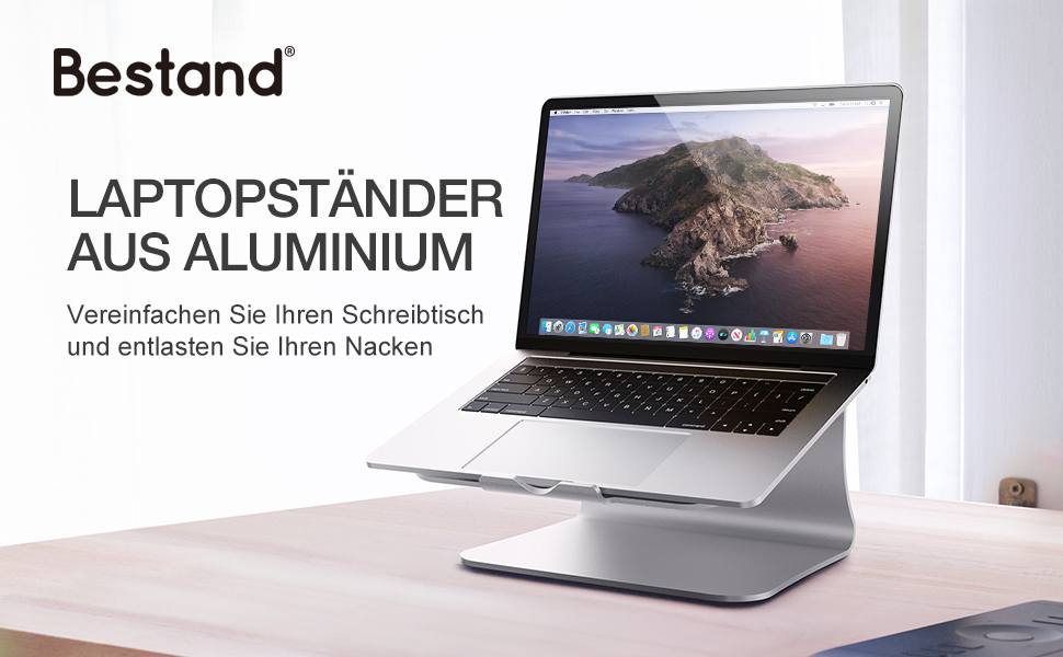 Підставка для ноутбука з алюмінію, Heat-Vent для MacBook Air/Pro, Dell, HP, Lenovo, Microsoft Surface, Samsung, 11-16 дюймів, сірий (патентована) (102S-Silver)