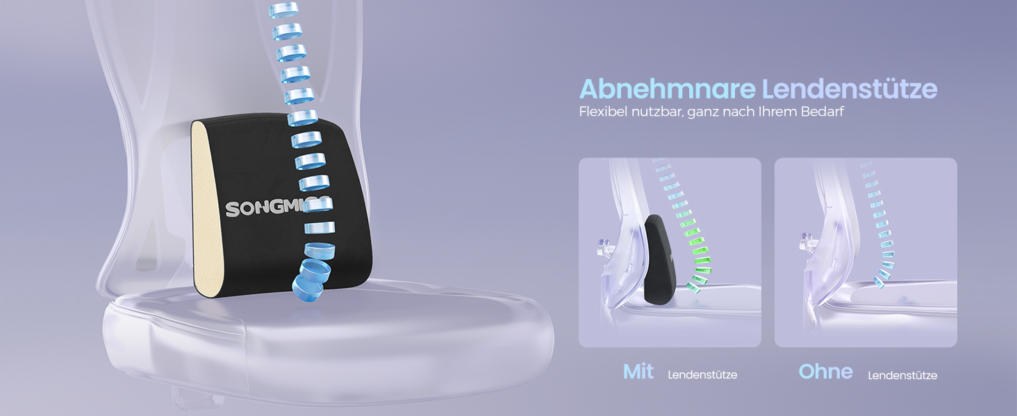 Офісний стіл SONGMICS: ергономічне крісло з регульованою поперековою підтримкою, підголівником та підлокітниками, до 150 кг, чорний OBN067BH01