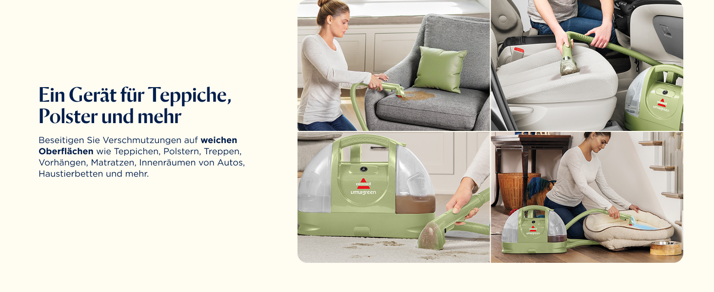 BISSELL Little Green - портативний мийник для килимів та м'яких меблів. Потужний мийник для видалення плям та бруду, для дому, авто та інших поверхонь. Модель 4098N