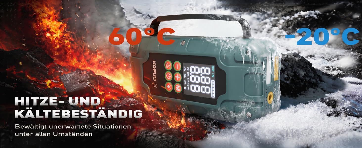 Пусковий пристрій (бустер) 7000A з компресором для автомобіля 12V, Powerbank, колір A-Зелений
