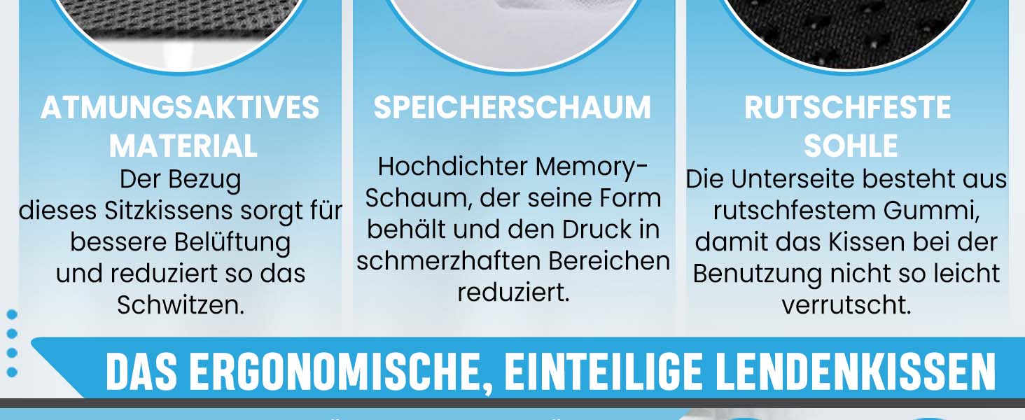 Подушка для сидіння з піни Memory Foam для попереку, куприка та сідниць: зняття тиску, для офісного крісла, авто, інвалідного візка, дому та офісу