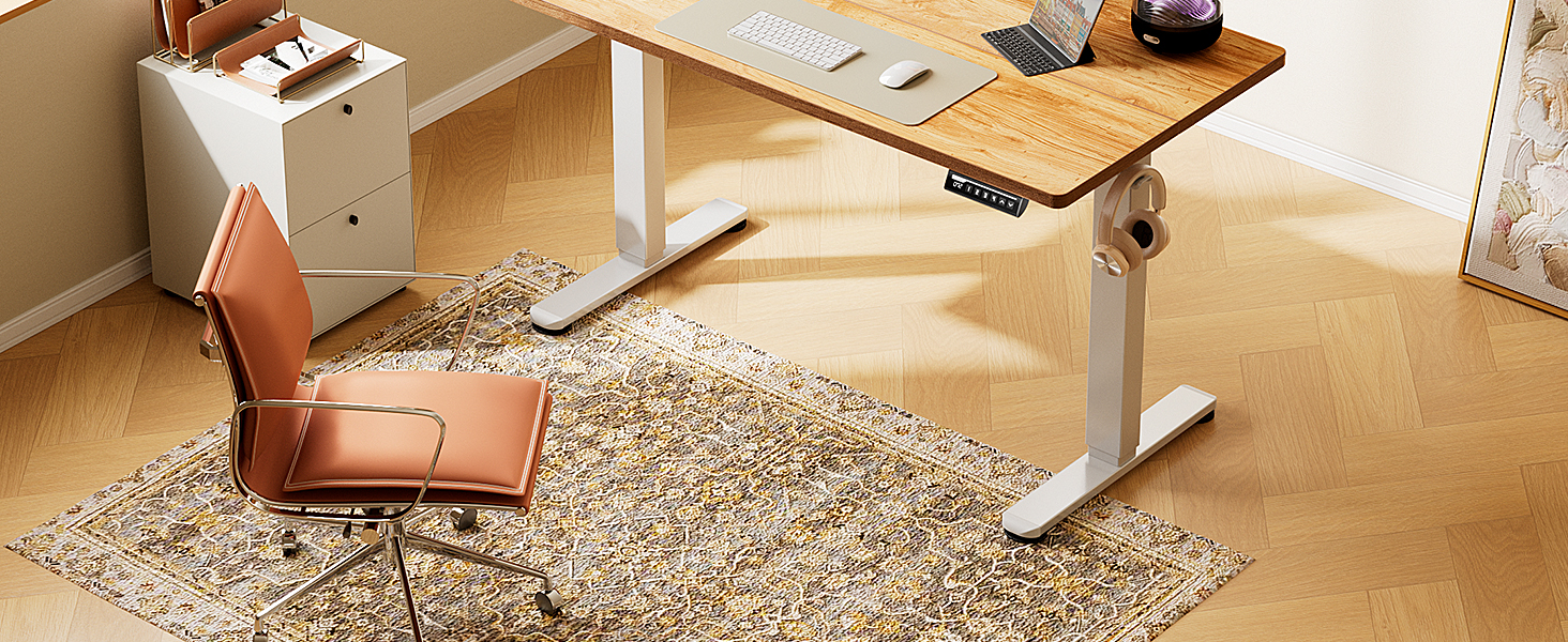 Електричний регульований стіл ErGear 140 x 70 см, з пам'яттю, для дому та офісу, світло-сірий, з підключенням