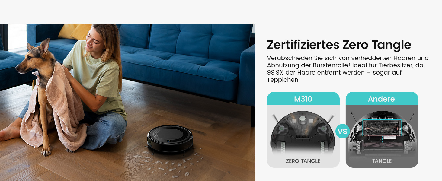 Робот-пилосос LEFANT M310: потужність 4500Pa, 180 хвилин роботи, 4 режими, Wi-Fi, керування через додаток та Alexa, для тварин та твердих підлог