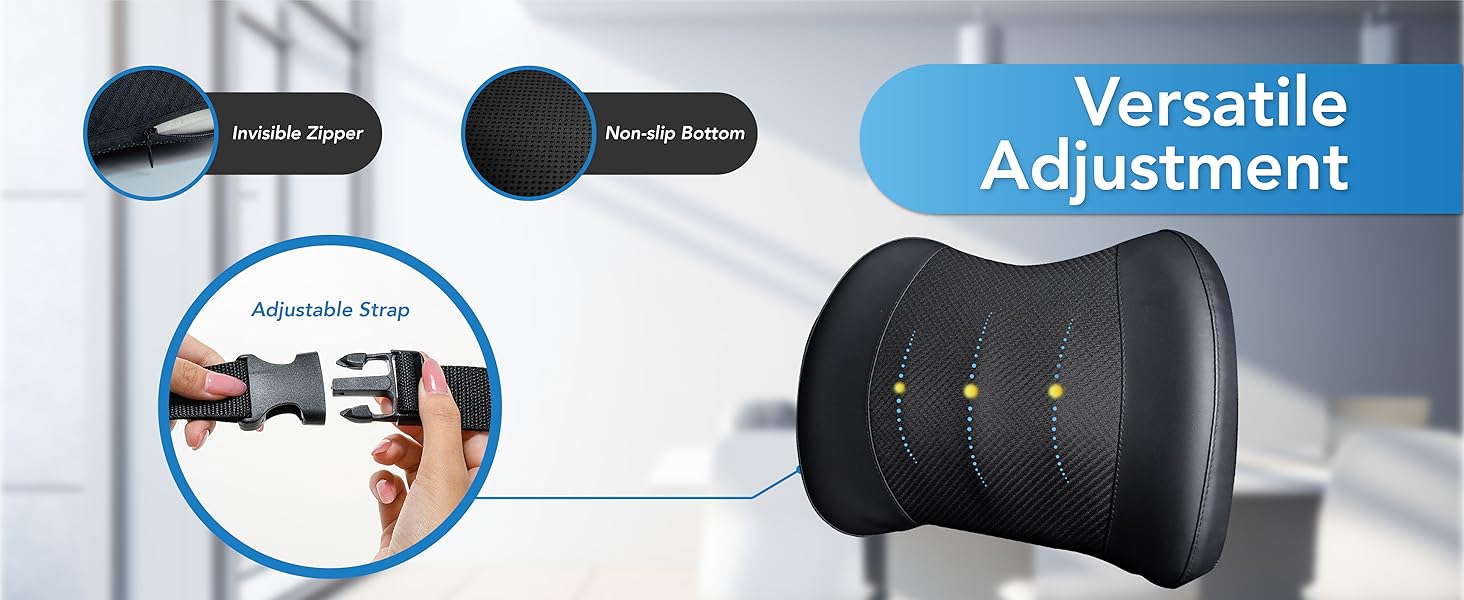 Подушка для підтримки попереку Lofty Aim: М'яка подушка з піною з пам'яті для зняття болю в попереку - для автомобіля, офісу, крісла колісного - чорна, класична сітка 4D, чорна