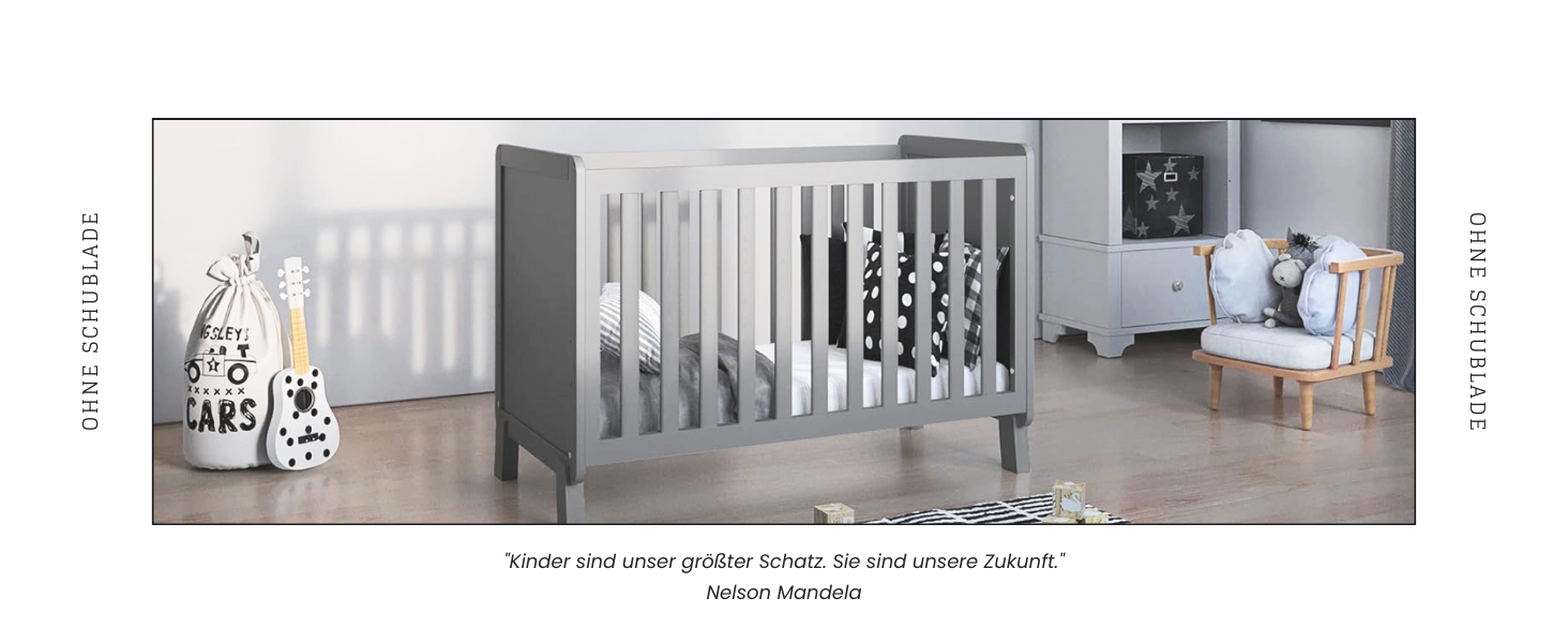 Дитяче ліжко-приліжкове Love For Sleep 120x60 з матрацом з піною Aloe Vera сірого кольору, дуб Francis. Ліжко для новонароджених, збірна конструкція, збірка за 5 хвилин.