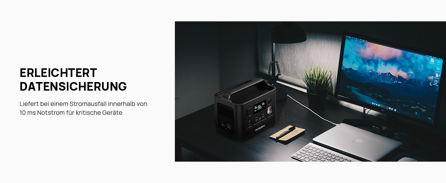 Портативна електростанція AFERIY, ємність 512 Wh, номінальна потужність 230 W