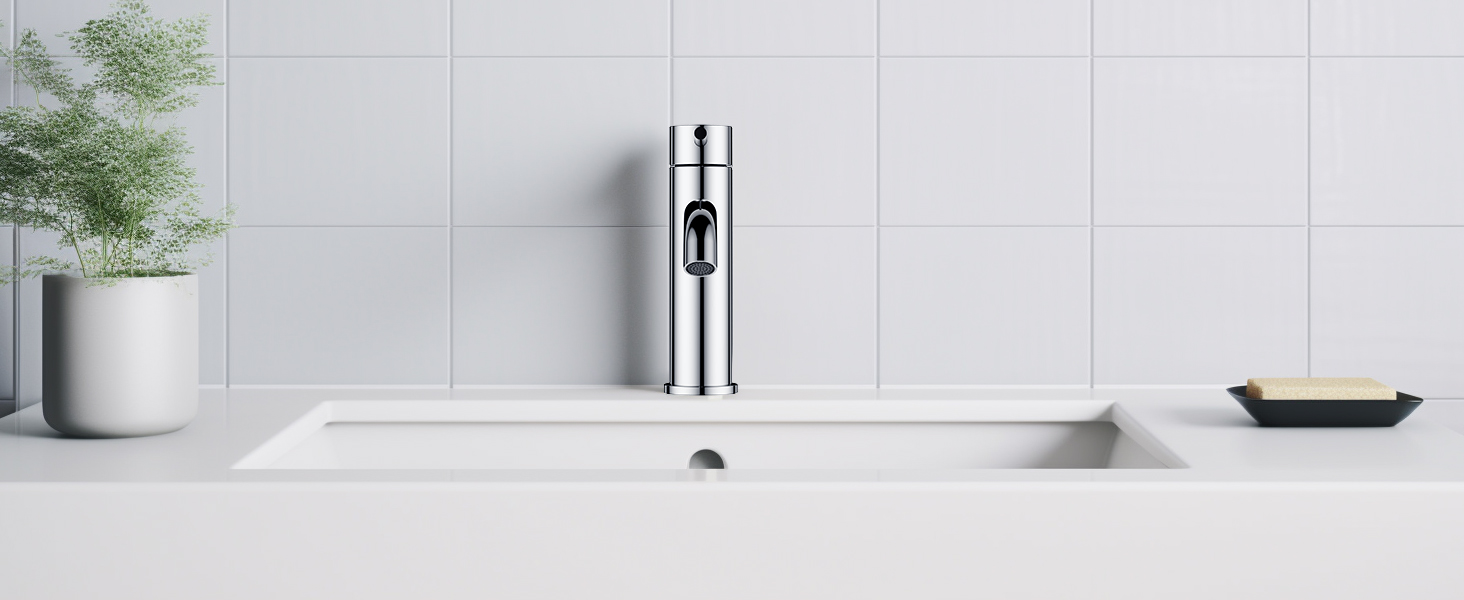 Змішувач для ванної кімнати FORIOUS з комплектом зливу, чорний, висота виливу 190 мм, однорідний, для умивальника, ванної кімнати