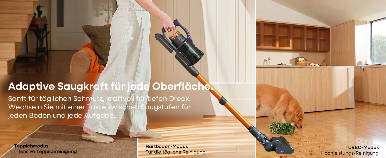 Акумуляторний пилосос KIPMAX 50000Pa, 550W, 70хв, 1.5л, з дисплеєм, анти-заплутальна щітка, 7-шаровий фільтр, 2 аромапластини, для килимів, шерсті тварин, твердих підлог, фіолетово-золотий