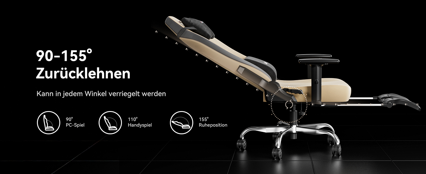 Ігровий крісло AutoFull C3 з ергономічним дизайном | Крісло з регульованими підлокітниками, підставкою для ніг, подушкою для голови та попереку | Макс. навантаження 150 кг | Зручна тканинна оббивка (Колір: Коричневий)