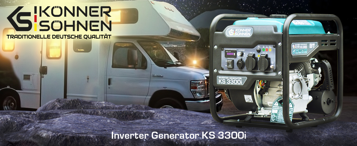 Інверторний бензиновий генератор Könner & Söhnen KS 4500i, потужність 4.5 кВт, чорний