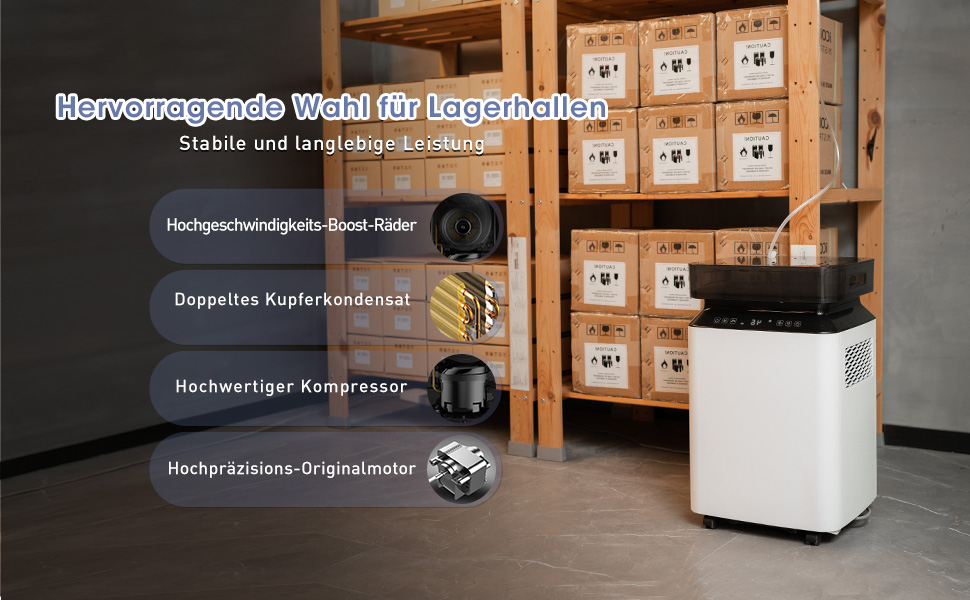 Електричний осушувач повітря Kalopsia: 50 л/день для підвалу та квартири - резервуар 8 л, 120 м², 46 дБ, автоматичне осушення, зливний насос та таймер 24 години, чорний