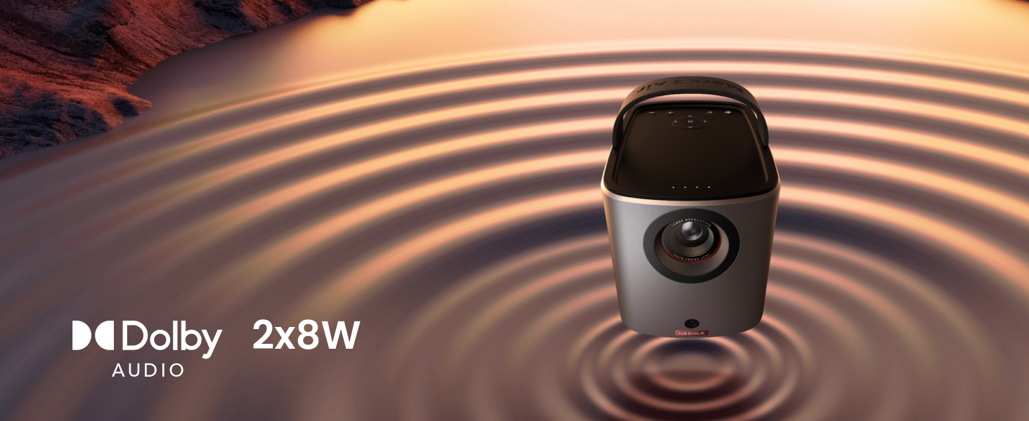 Nebula Anker Mars 3 Air Mini Beamer: проєктор 1080p з Google TV, Smart, Wi-Fi, 400 ANSI люмен, Dolby Digital, 2*8W, 150 дюймів, акумулятор, 2,5 години, новий